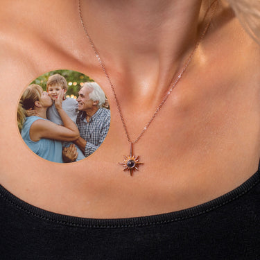 Protect Photo Personalised Necklace - Photo Necklace - Photo Projection Necklace Necklace Rose Gold Brother & Sisters
